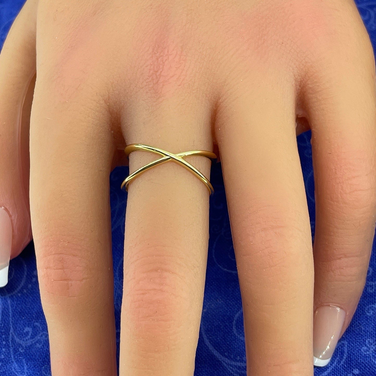 14K Yellow Gold Women’s Open Crossway X Ring 1.70g Size 73