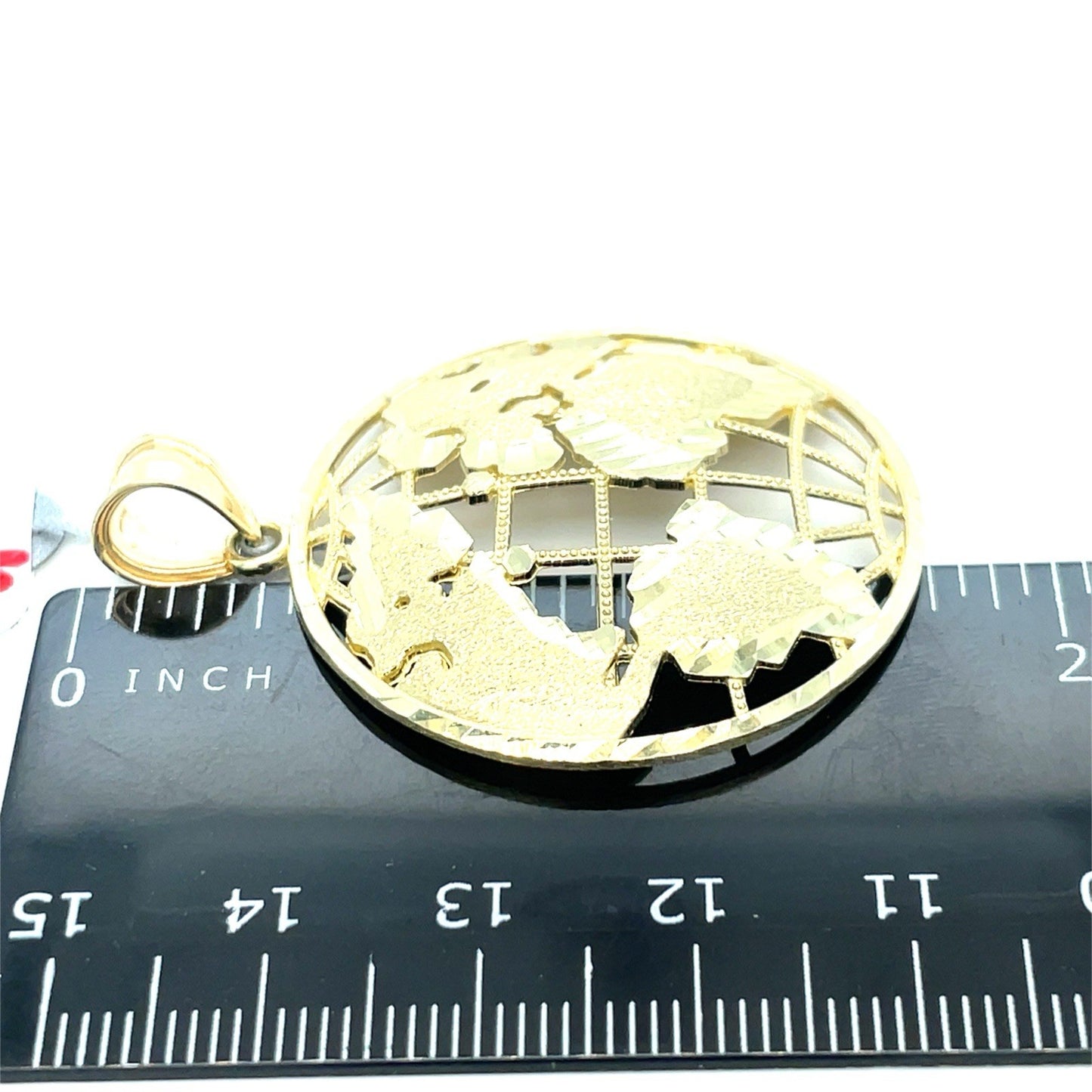 10k Yellow Gold Open World Satin Pendant 5.16g2