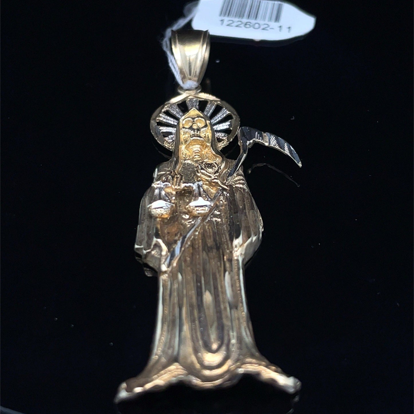 10K Two Tone Gold Men’s Santa Muerte Pendant 9.90g3