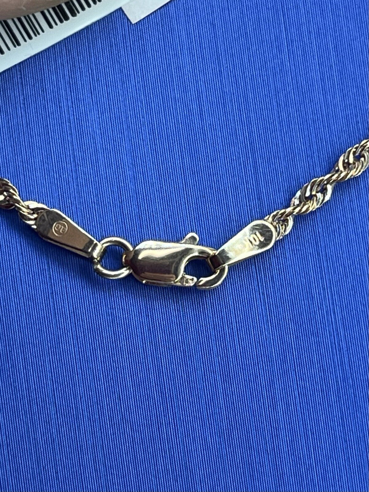 10k Rose gold 16 inch hollow rope necklace 1.9 mm 1.4 g brand new3