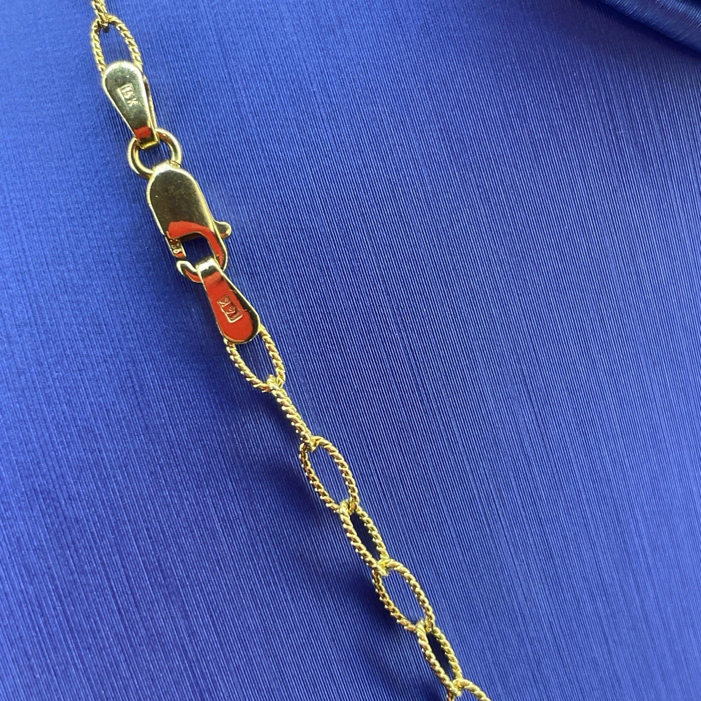 14K Yellow Gold 18” Beaded Oval Link Necklace 4.10g 3