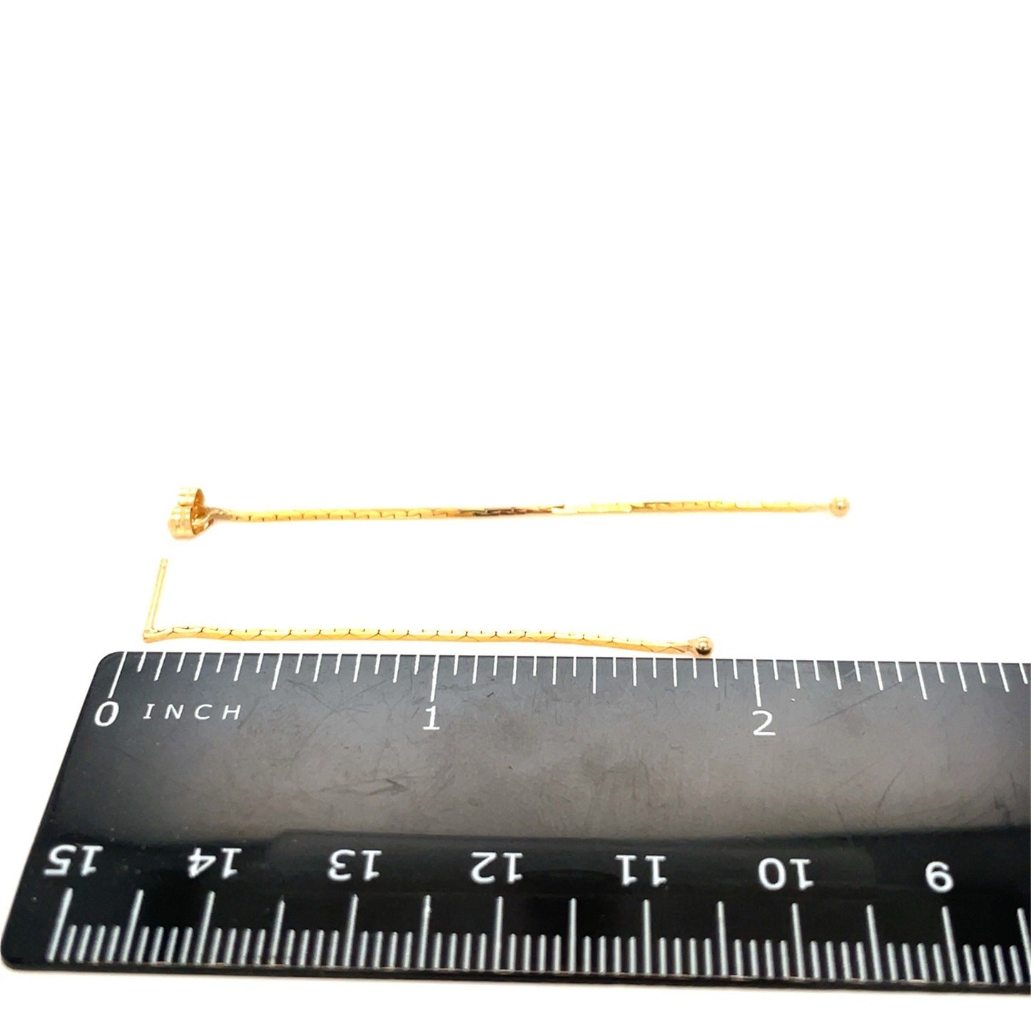 14k Yellow Gold Hanging Chain Earrings 1.77g2