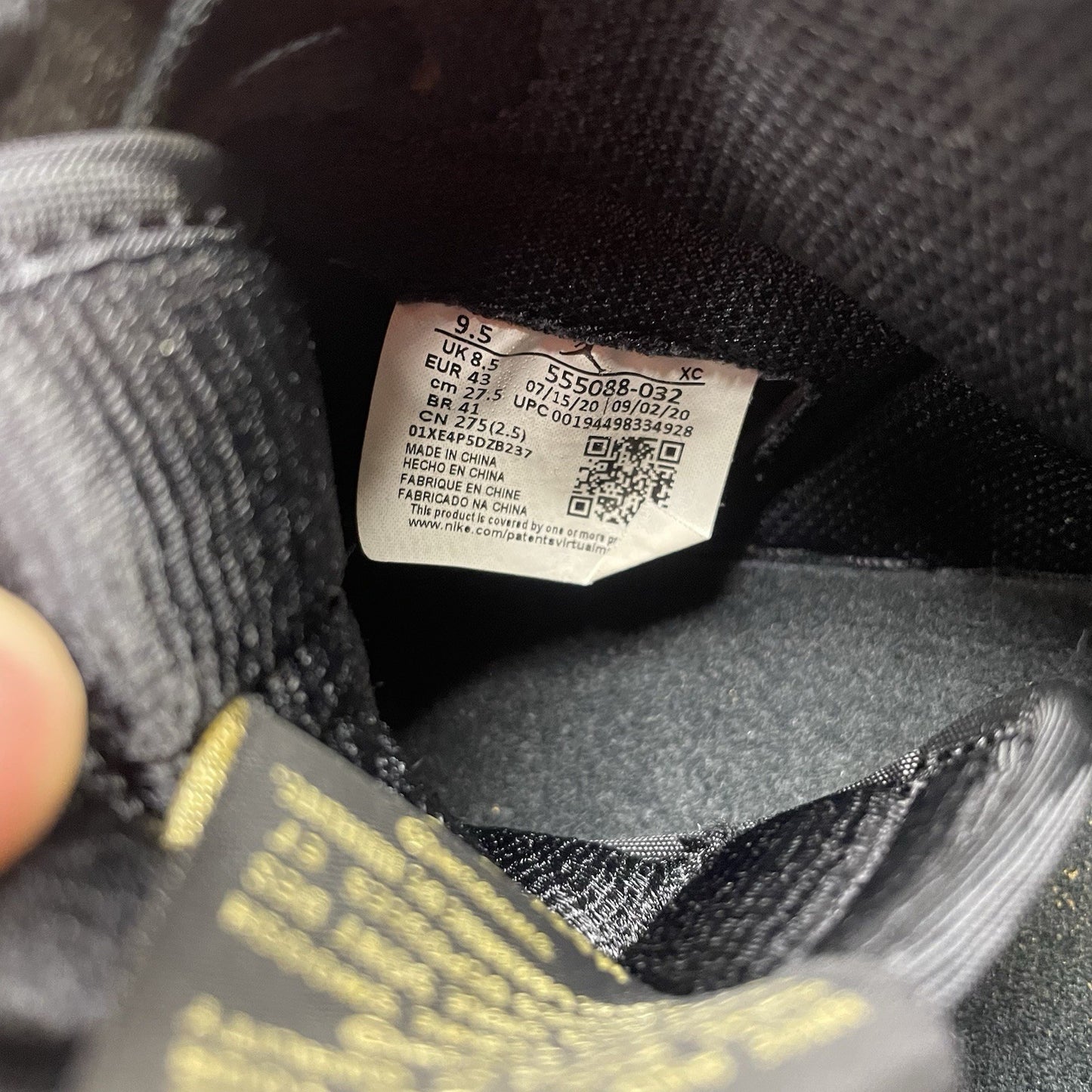 Size 9.5 - Jordan 1 Black 202012