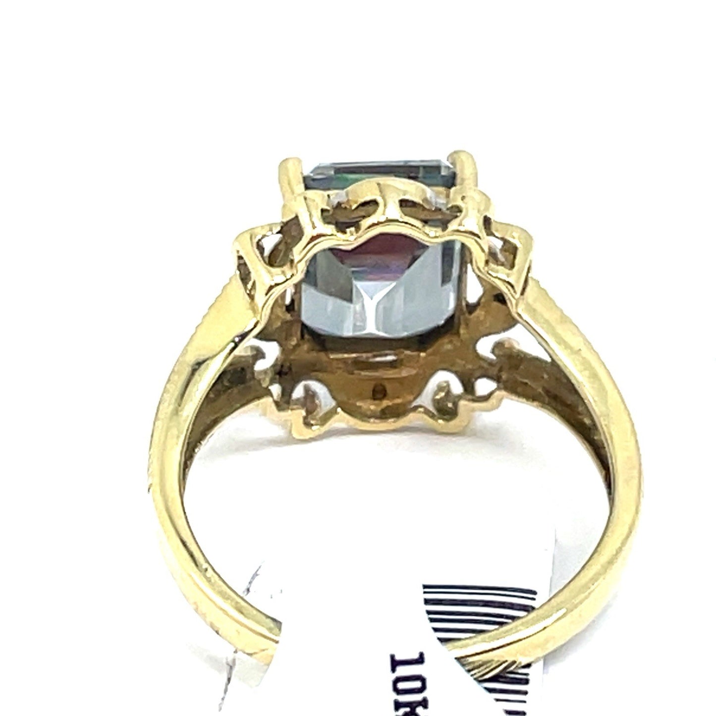 10k Two Tone Gold Women’s Mystic Topaz Ring 3.70g Size 72