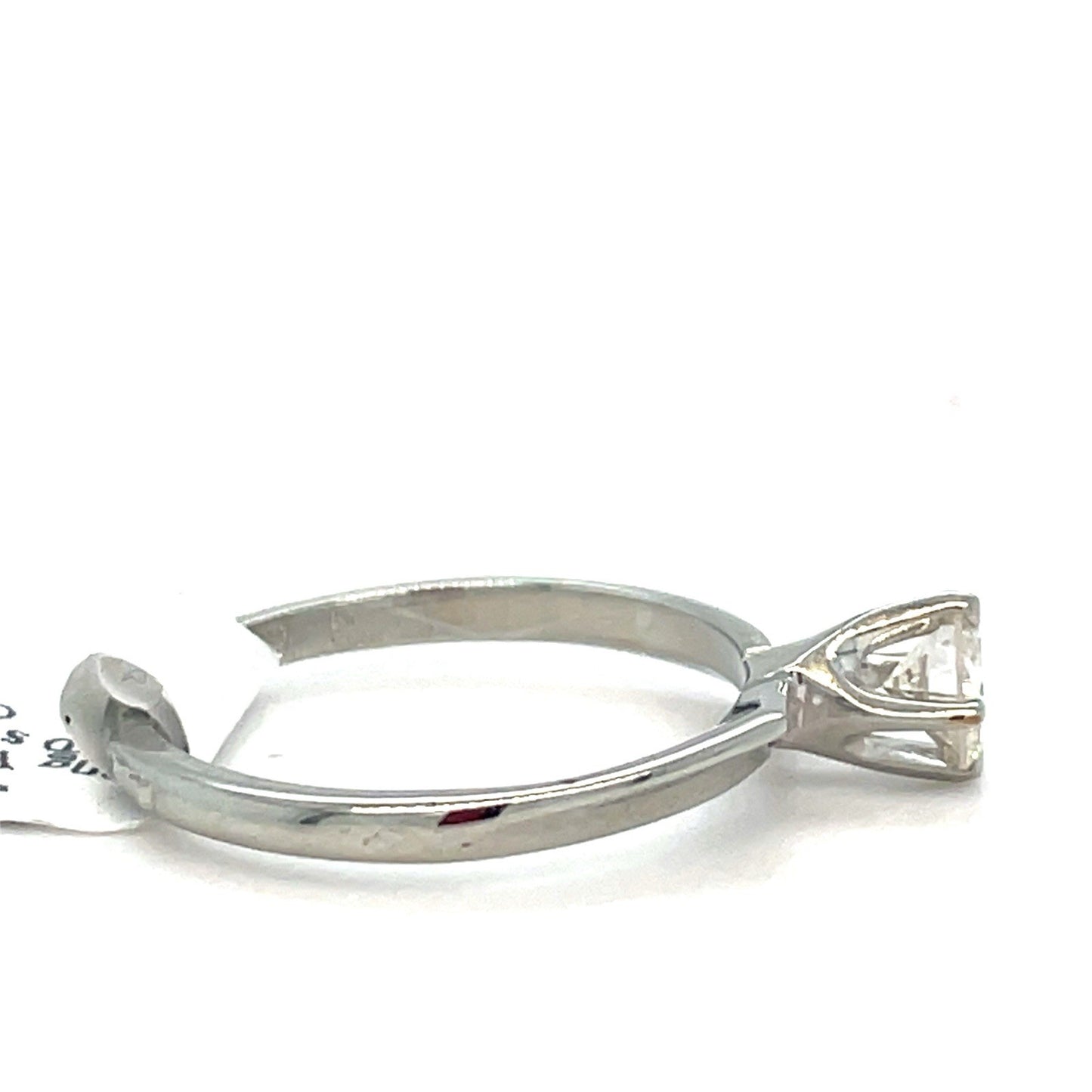 18k White Gold Women’s Solitaire Diamond Ring 1.90g CTW .33 Size 51