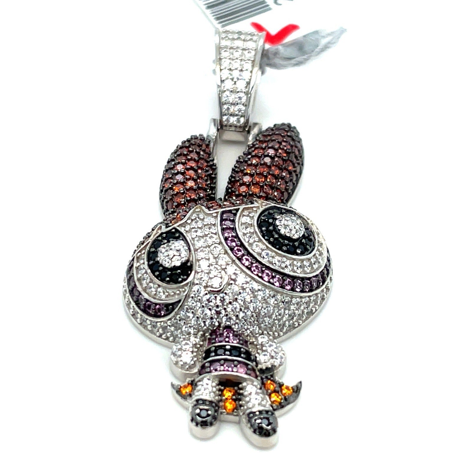 925 Sterling Silver CZ Power Puff Girls Blossom Character Pendant 9.20g 0