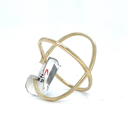 14kt Yellow Gold Infinity X Open Ring 2.40g Size 71
