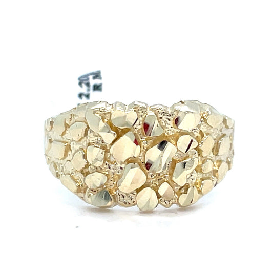10k Yellow Gold Nugget Ring 2.20g Size 90