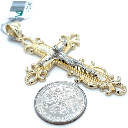 14k Two Tone Gold Cross Pendant 7.20g2