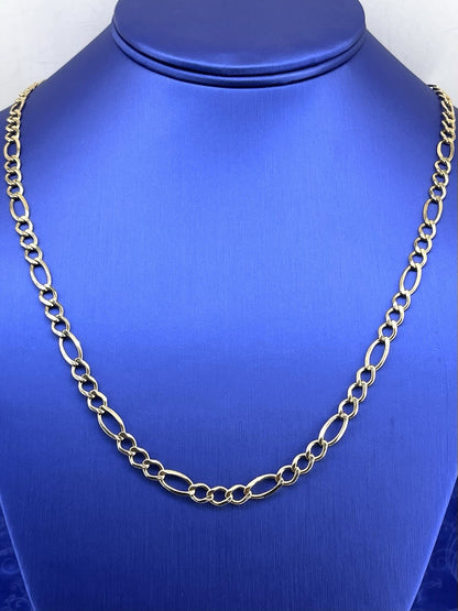 24” 10k yellow gold hollow Figaro 5.5mm 18.6g0