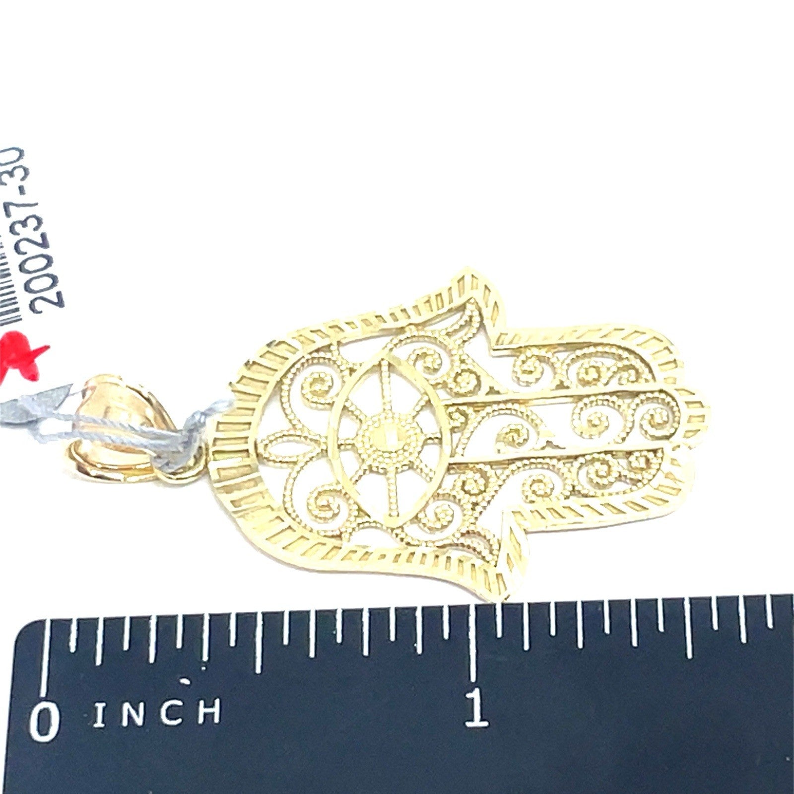 10k Yellow Gold Open Filigri Hamsa Pendant 2.70g2