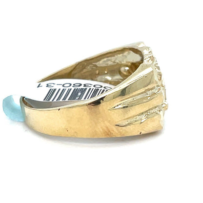 10K Yellow Gold Men’s X Shape Nugget Ring 4.36g Size 9.51