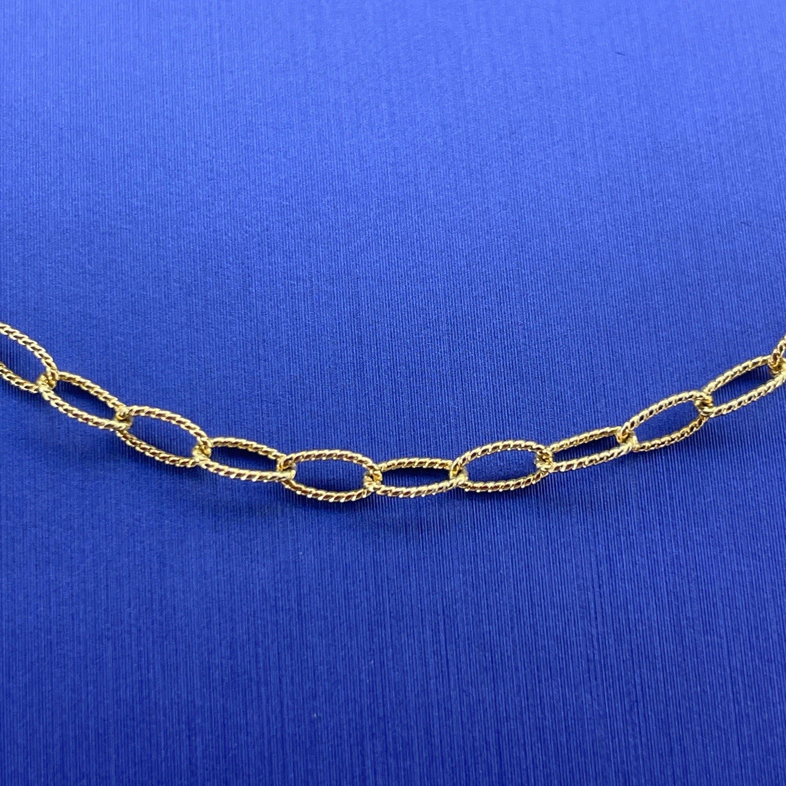 14K Yellow Gold 18” Beaded Oval Link Necklace 4.10g 1