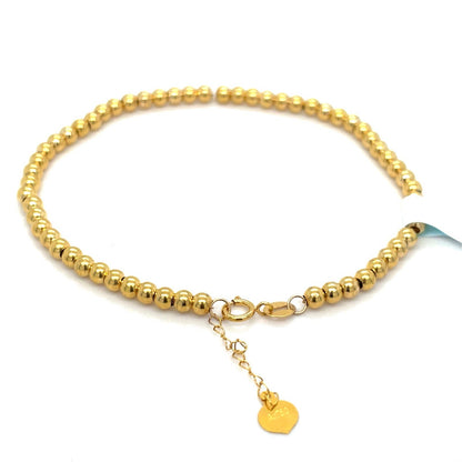 18k Yellow Gold Women’s 6.5”-7” Beads Bracelet 1.10g 3mm 0