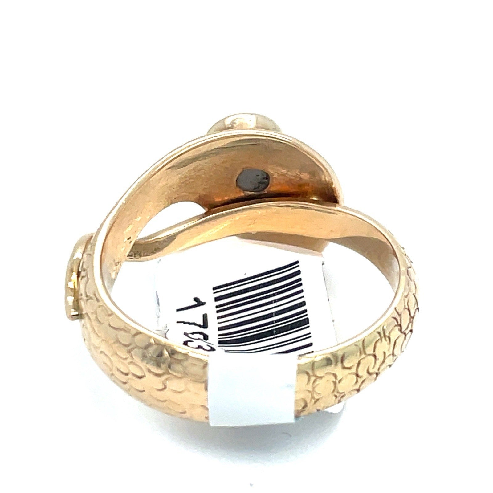 14K Yellow Gold Snake Moonstone Ring 7.70g Size 9.52