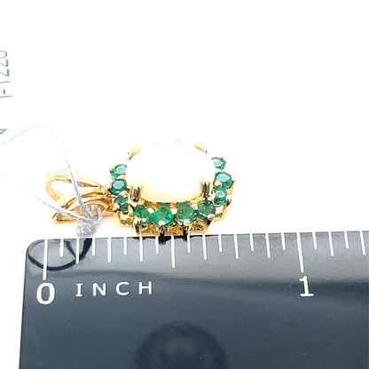 14k Yellow Gold Women’s Oval Opal Pendant 2.16g3