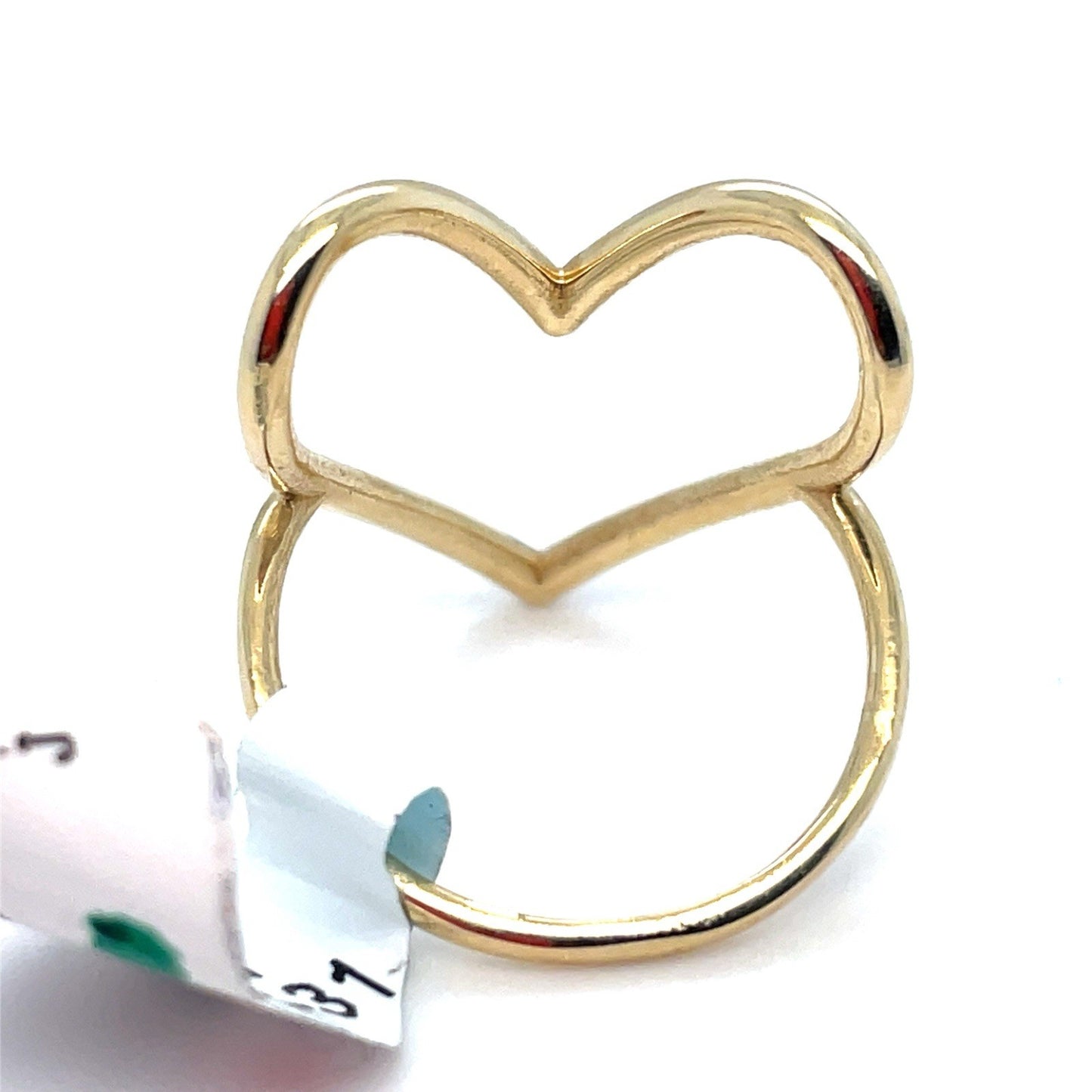 14k Yellow Gold Women’s Hollow Heart Ring 2.46g Size 72
