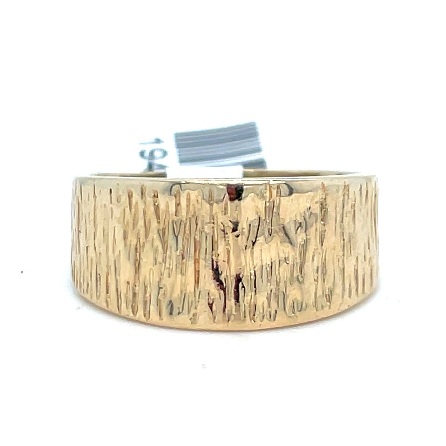 14k Yellow Gold Wood Grain Band Ring 6.40g Size 80