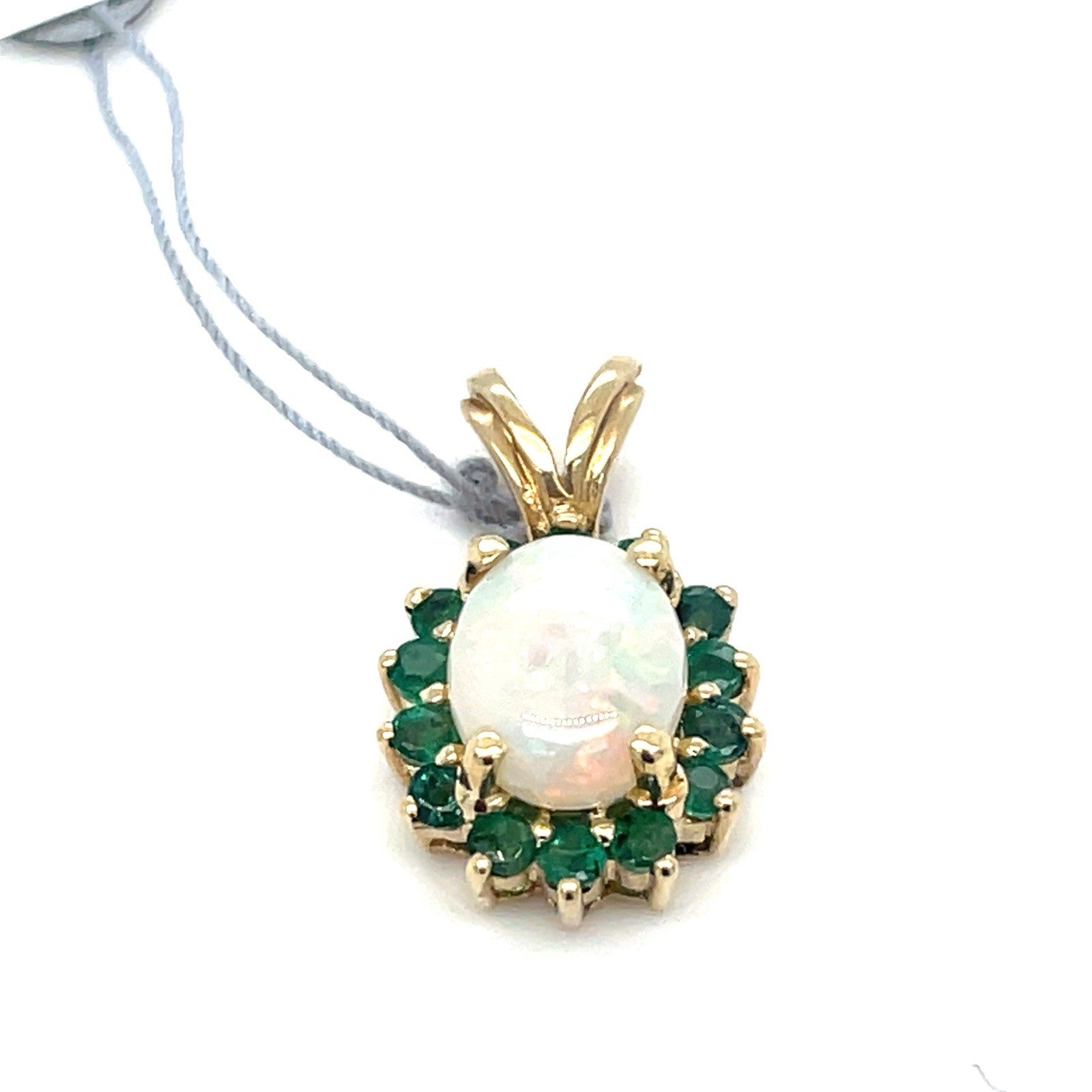 14k Yellow Gold Women’s Oval Opal Pendant 2.16g1