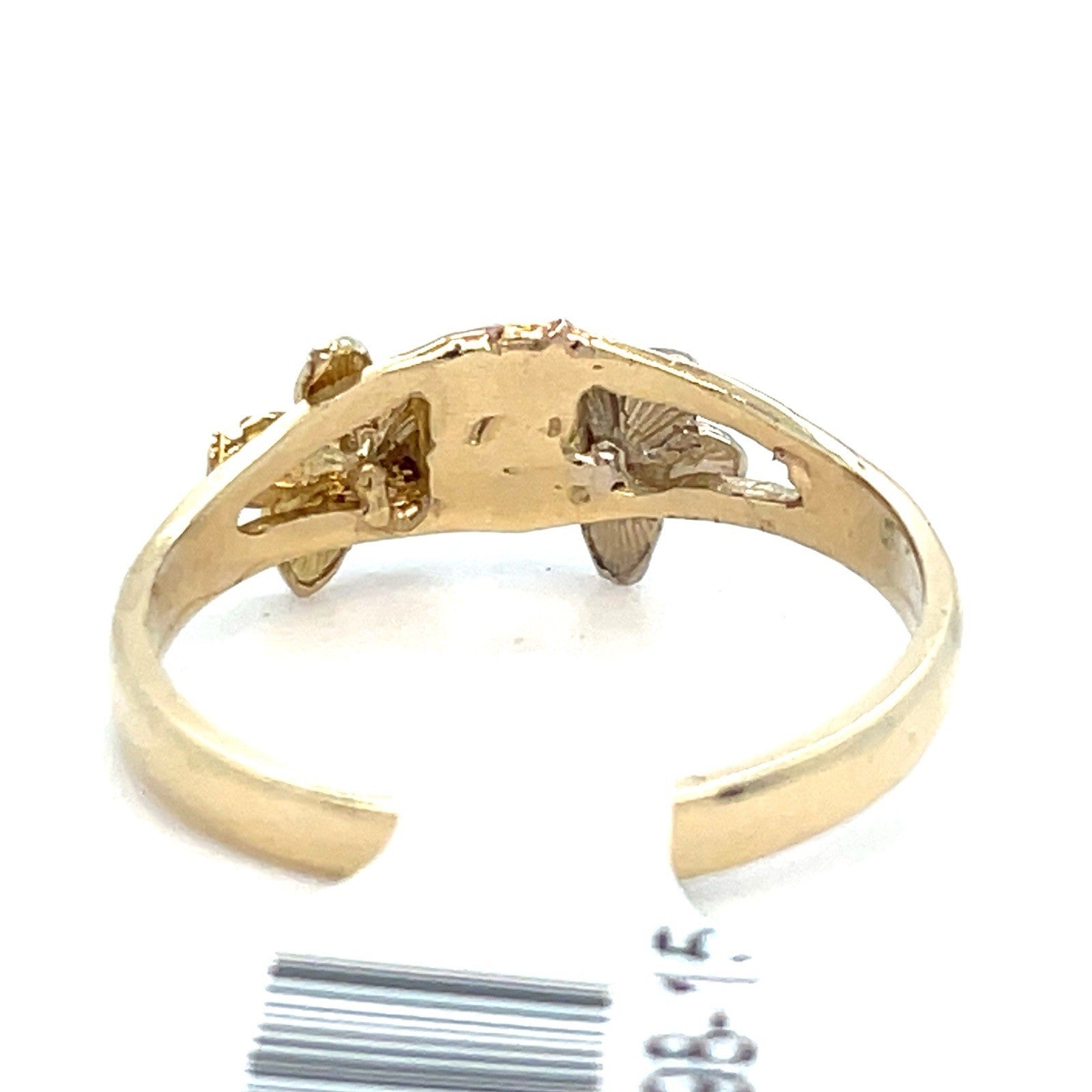 14K Two Tone Gold Women’s Flowers Ring 1.90g Size 72