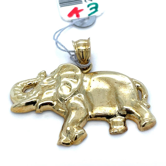 10k Yellow Gold Elephant Pendant 3.55g 0