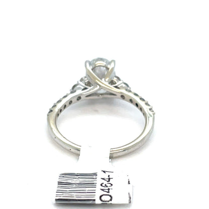 14K White Gold Oval Lab Diamond Ring 3.00g 2CTW Size 72