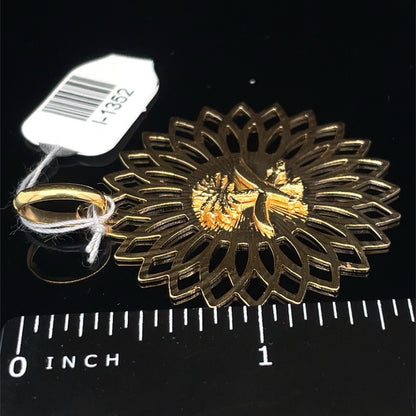 18k Yellow Gold Open Palm Trees Pendant 6.90g3