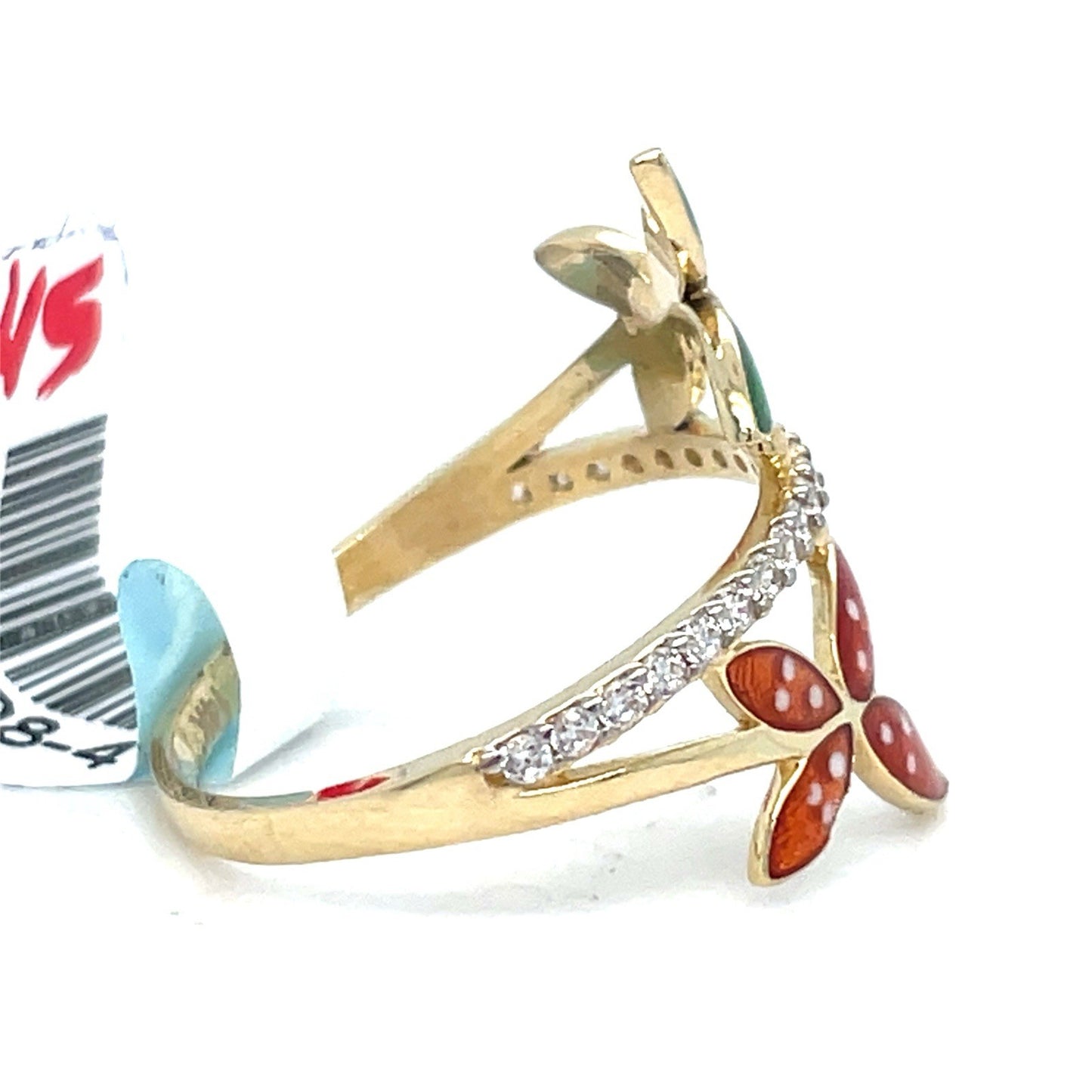 14K Yellow Gold Women’s CZ Flowers Ring 2.26g Size 71