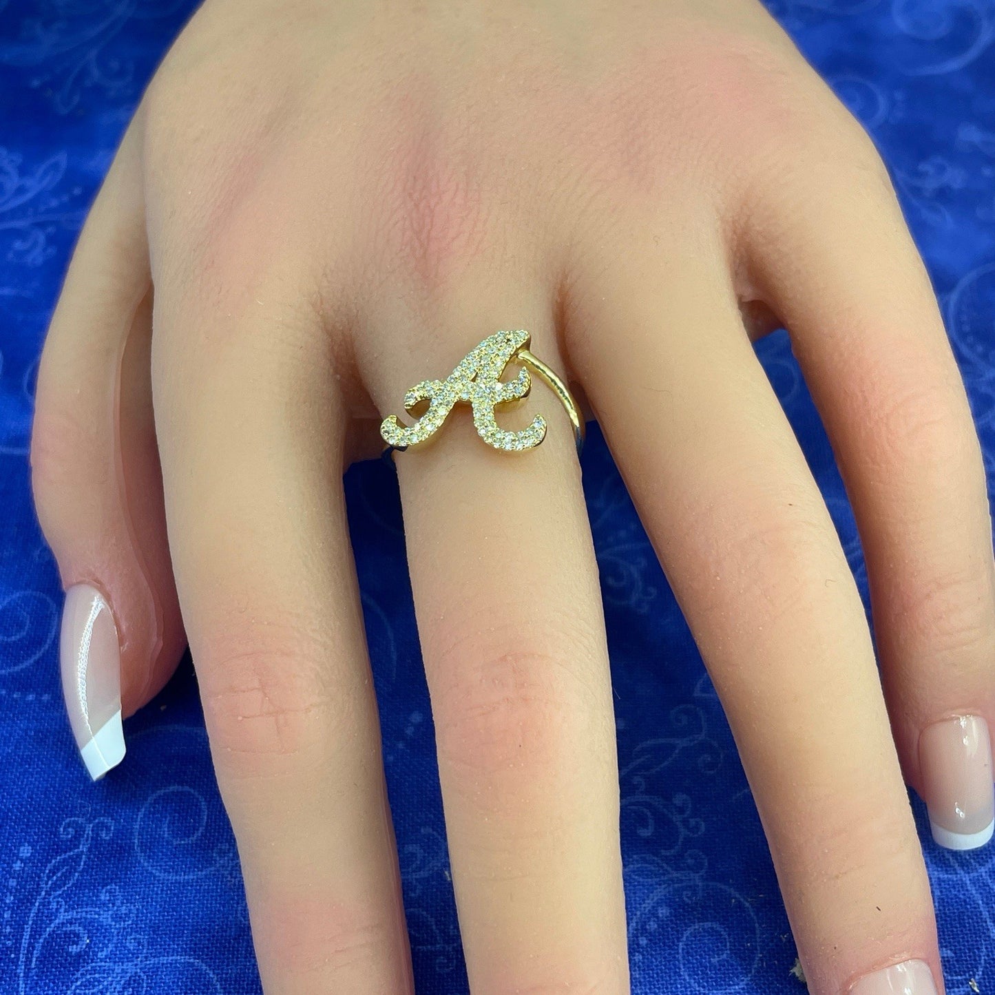 10k Yellow Gold Women’s Letter A Diamond Ring 2.00g .25CTW Size 7.253