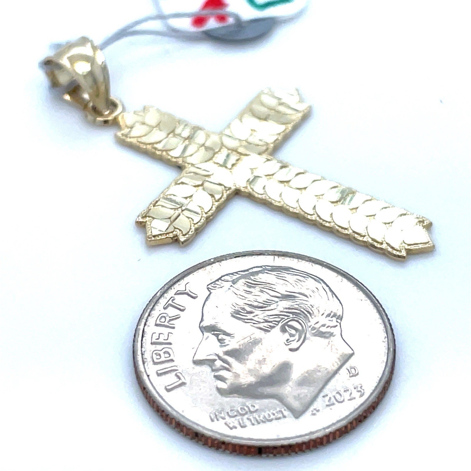 14k Yellow Gold Flat Cross Pendant 1.50g2