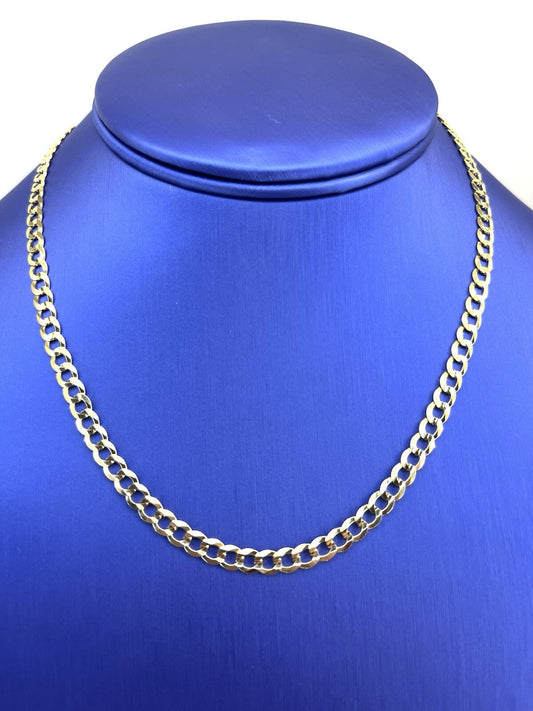 14k Yellow gold 16” solid flat Cuban 4.6 mm 9.8 g brand new0