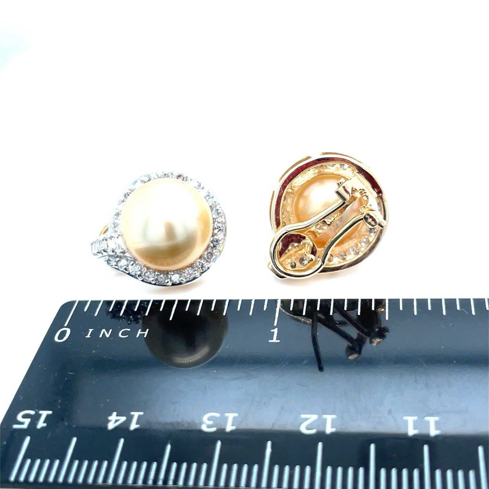 14k Yellow Gold Women’s South Sea Pearl Diamond Earrings 9.86g .8CT W/ Appraisal3