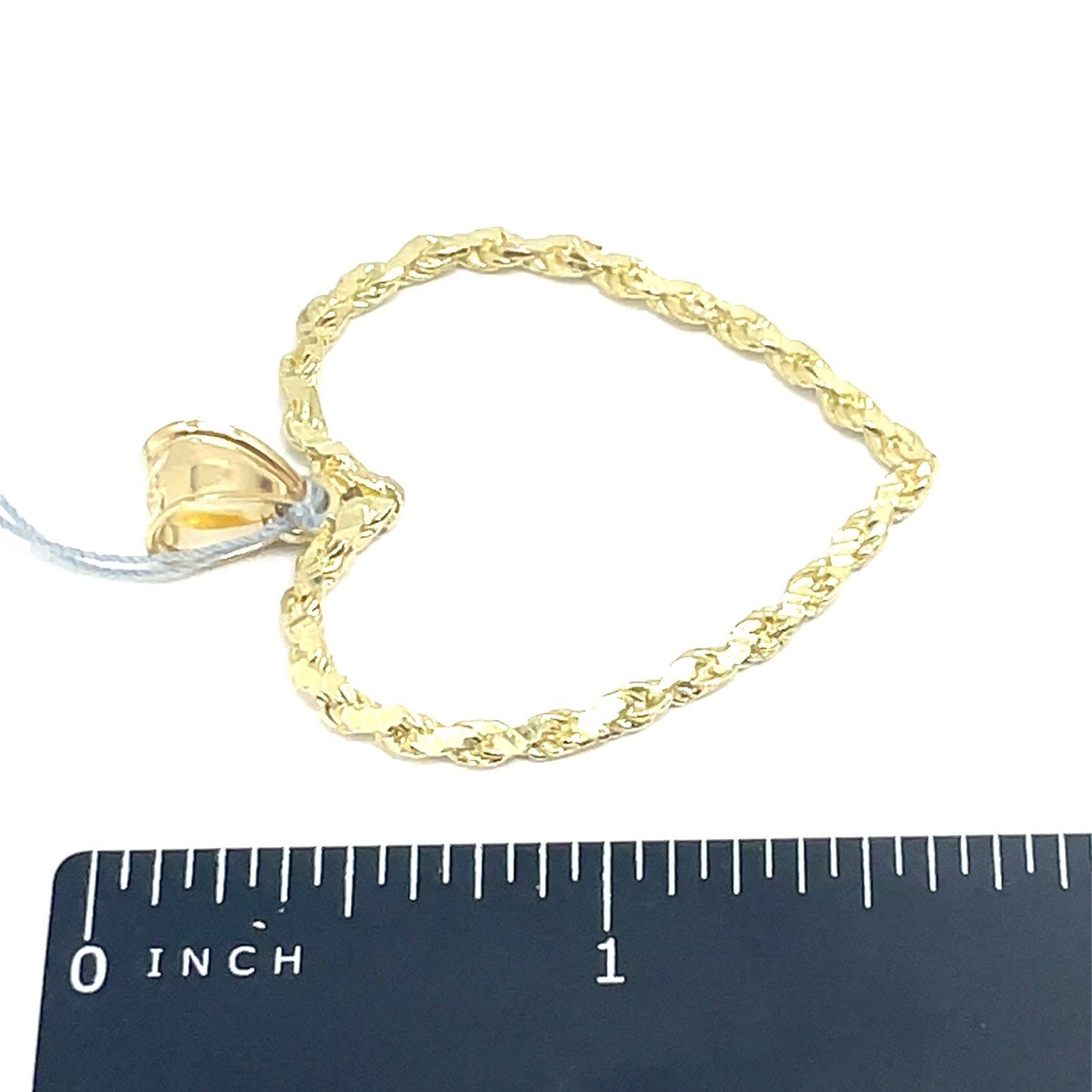 10k Yellow Gold Open Rope Heart Pendant 3.20g  - Women’s2