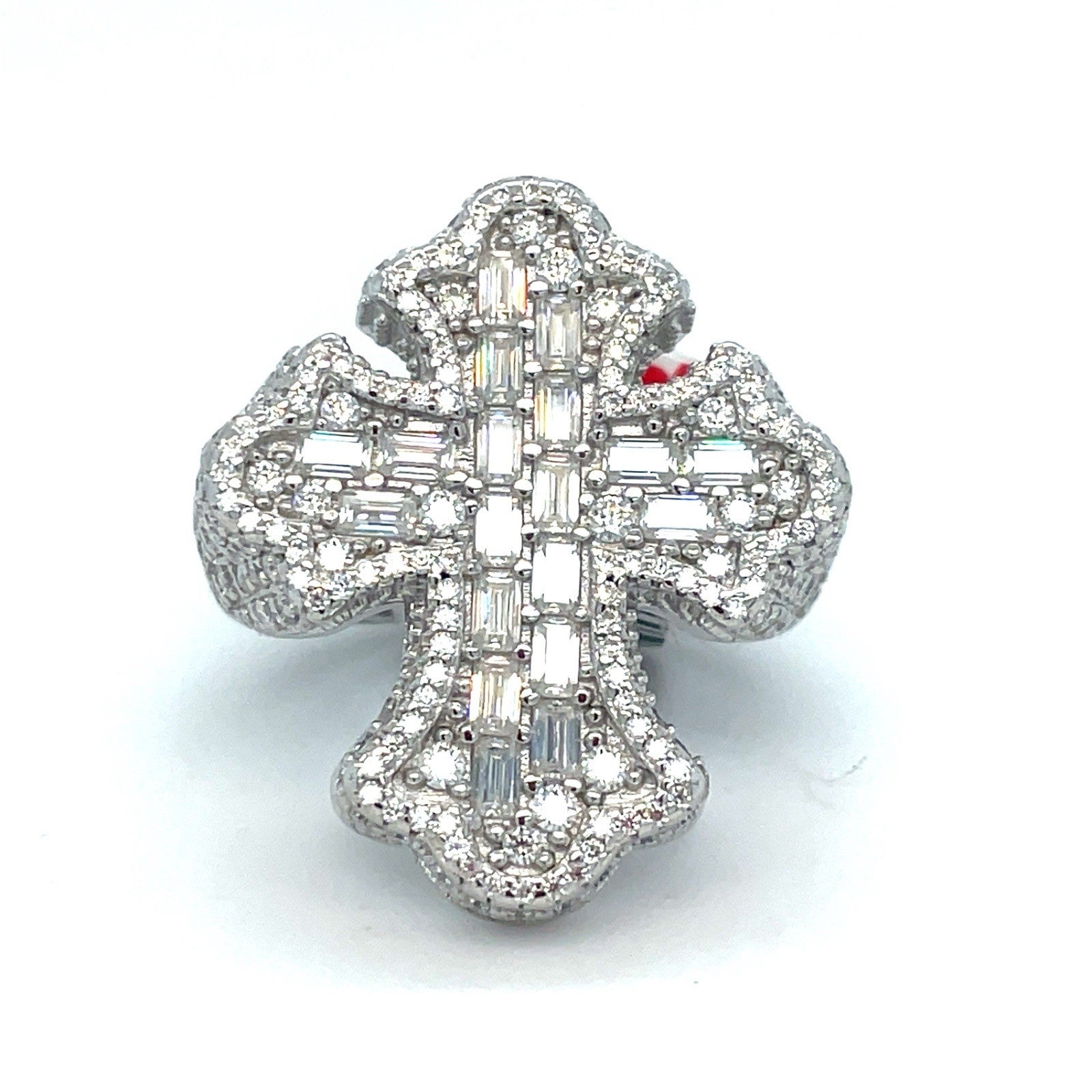 925 Sterling Silver Moissanite Cross Ring 14.20g 4.85CTW Size 100