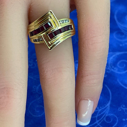 18k Yellow Gold Ruby And Diamond Ring 6.50g Size 5.5 W/ Appraisal4