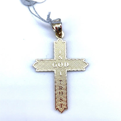 14k Yellow Gold Flat Cross Pendant 1.50g4