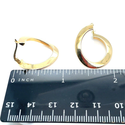 14kt Yellow Gold Hollow Hang Twist Earrings 2.05g 3