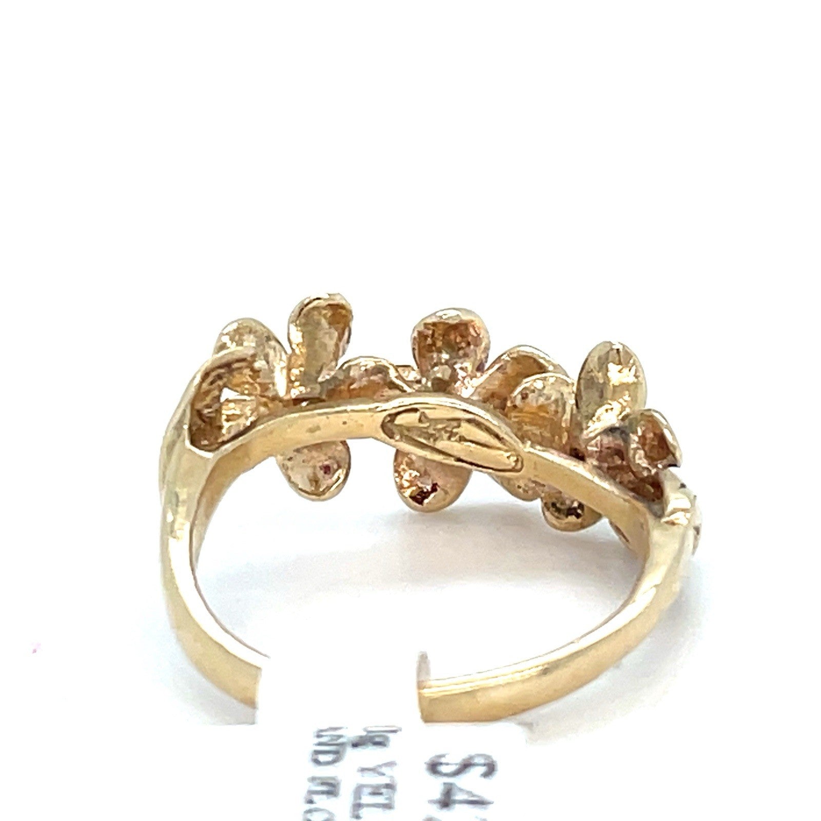 14K Yellow Gold Women’s Island Flowers Ring 3.20g Size 5.52