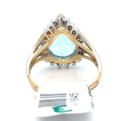 10k Yellow Gold Blue Synthetic Stone Ring 4.80g Size 92