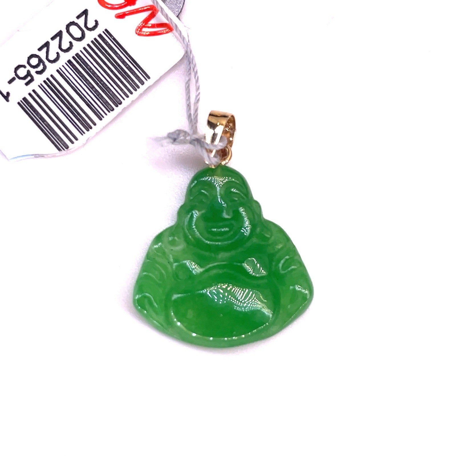 14k Yellow Gold Green Buddha Pendant 2.10g 0