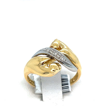 14k Two Tone Gold Jaguars Diamond Ring 3.40g Size 65