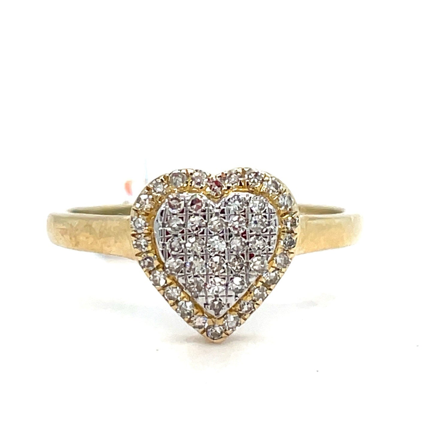 10k Yellow Gold Women’s Diamond Heart Ring 1.50g .25CTW Size 70