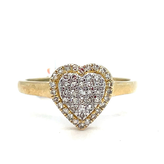 10k Yellow Gold Women’s Diamond Heart Ring 1.50g .25CTW Size 70