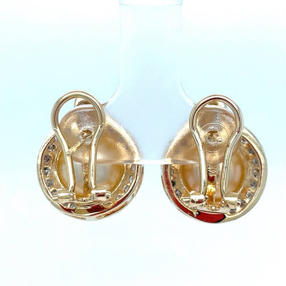 14k Yellow Gold Women’s South Sea Pearl Diamond Earrings 9.86g .8CT W/ Appraisal2