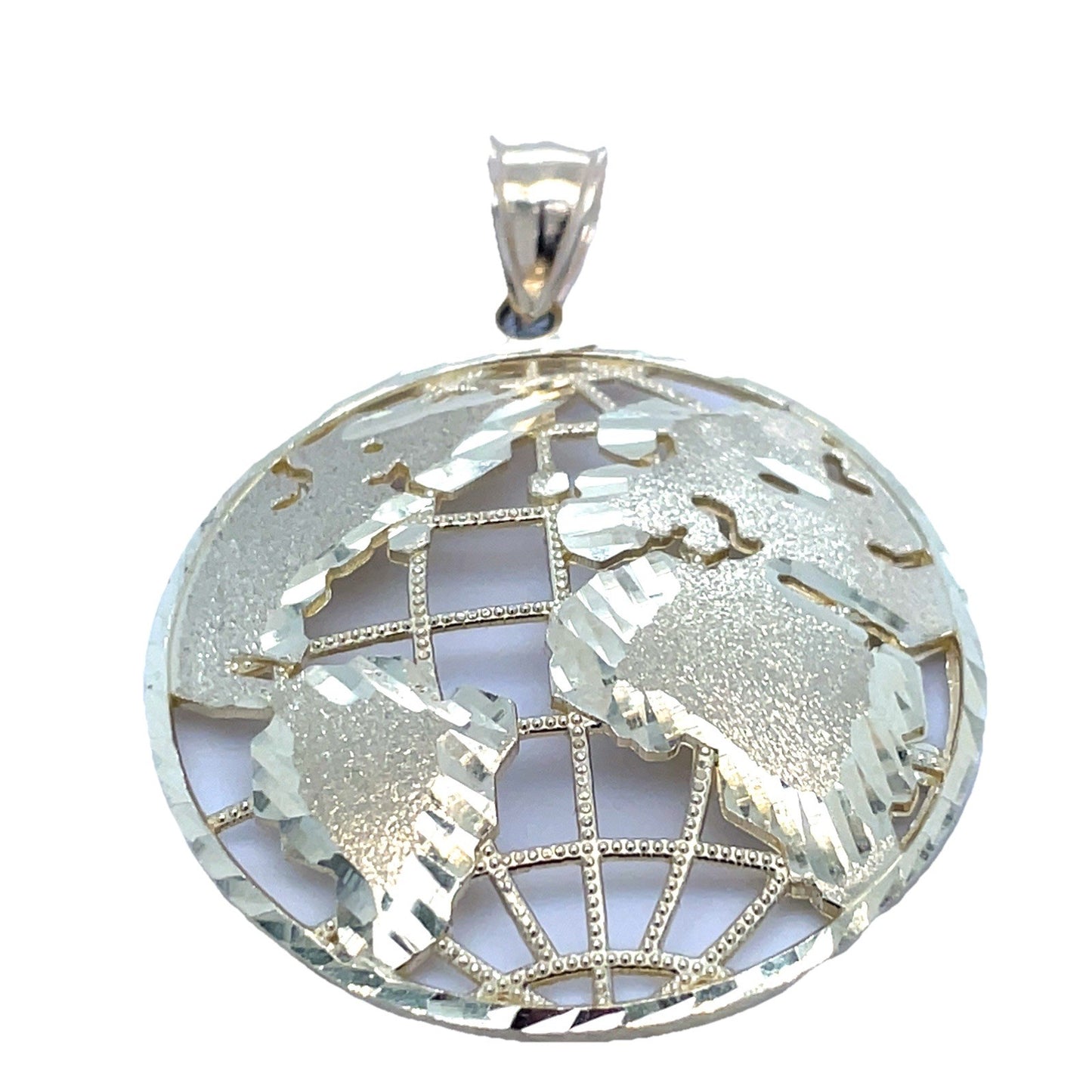 10k Yellow Gold Open World Satin Pendant 5.16g0