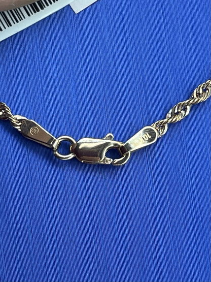 10k Rose gold 16 inch hollow rope necklace 1.9 mm 1.4 g brand new3