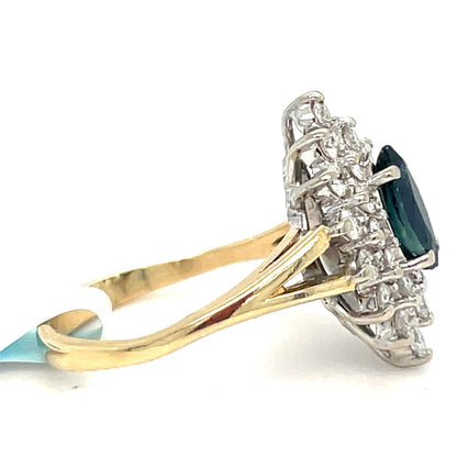 14k Yellow Gold  Marquise Sapphire Diamond Ring 3.94g Size 6.25 W/ Appraisal1