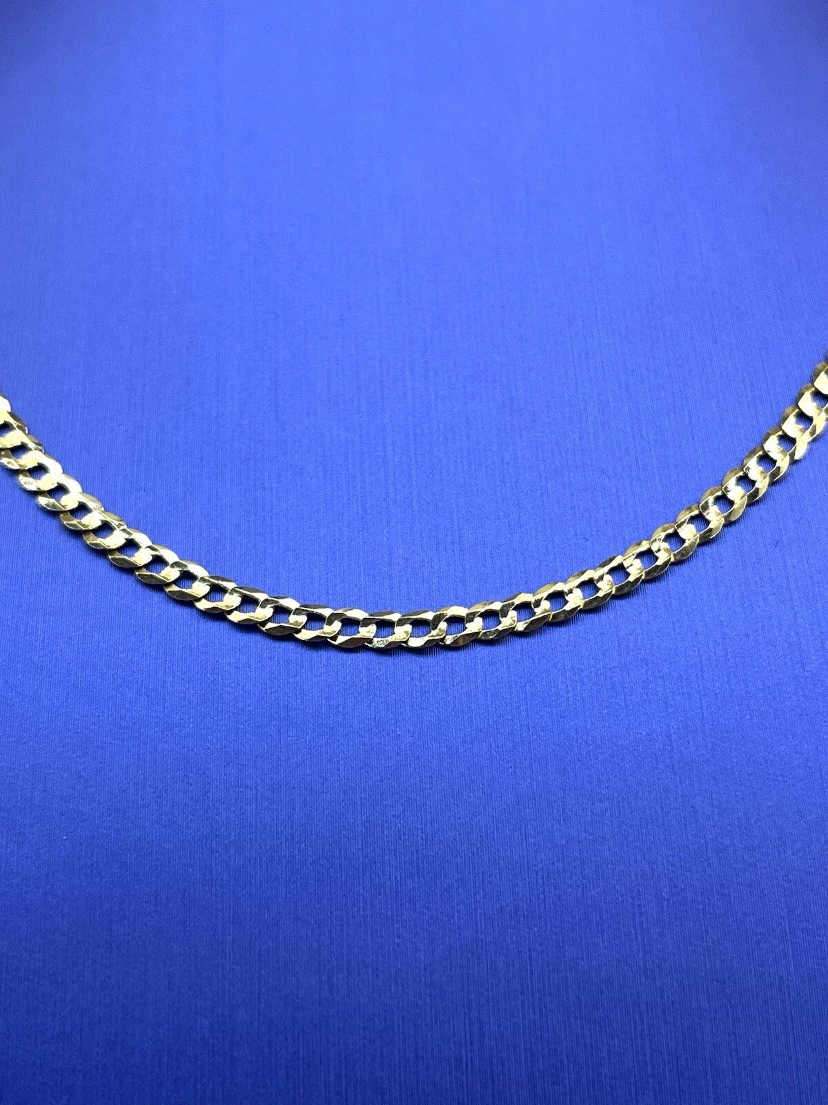 14K yellow gold 16” solid flat Cuban necklace 3.1 mm 4.9 g1