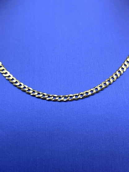 14K yellow gold 16” solid flat Cuban necklace 3.1 mm 4.9 g1
