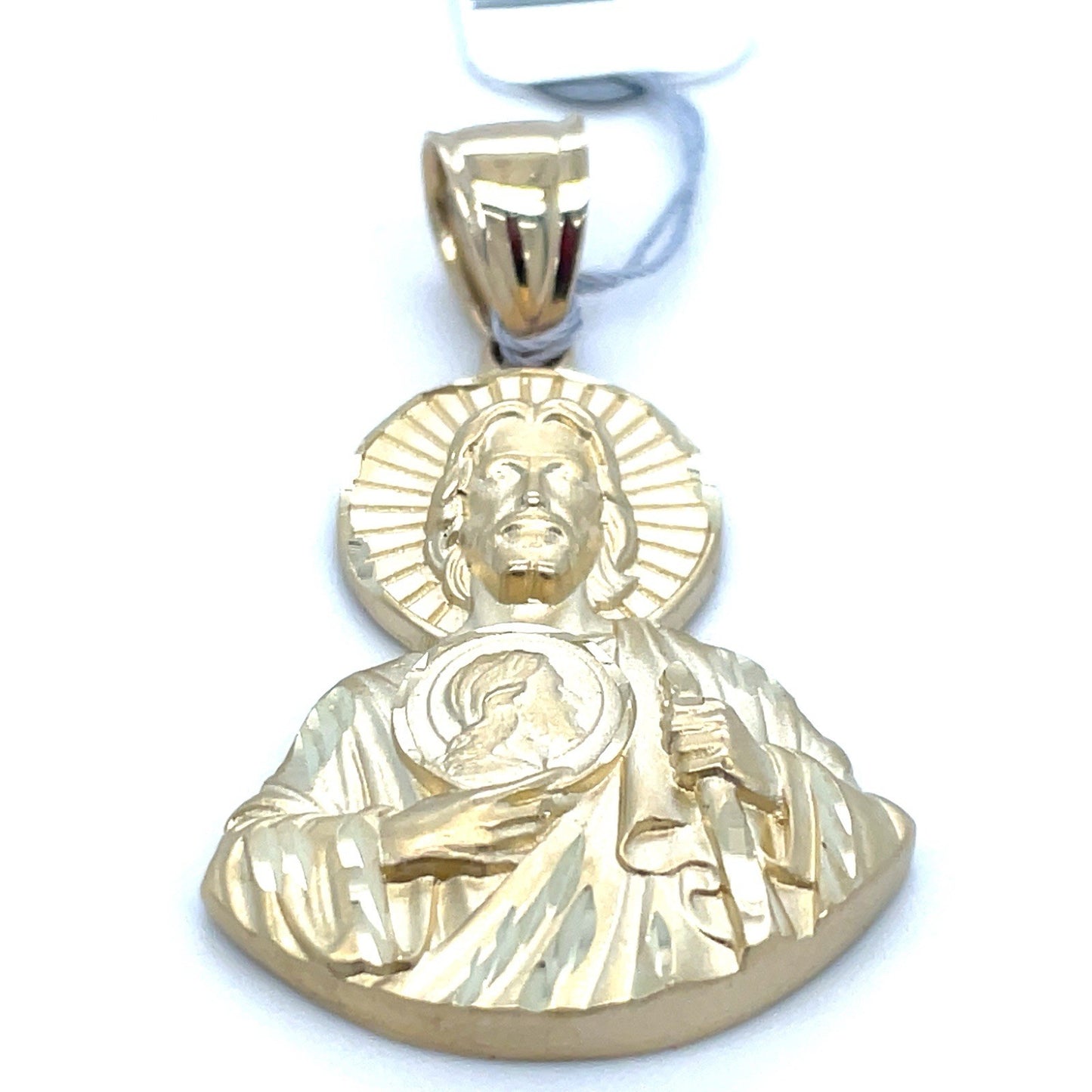14k Yellow Gold Satin Jesus Pendant 6.64g1